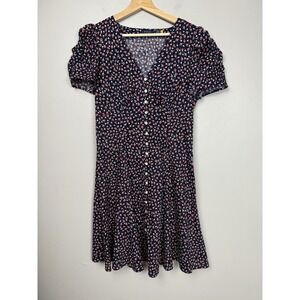 Polo Ralph Lauren Floral Print Puff Sleeve Mini Dress Women's 6 Classic Preppy